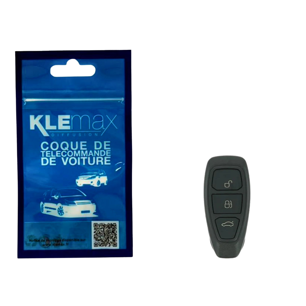 COQUE CLE ADAPTABLE FORD 3 BOUTONS LAME FRAISEE 7MM