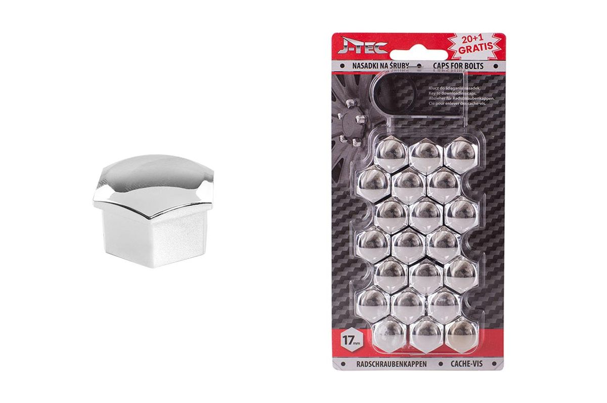 CACHE ECROUS 17MM CHROME X 21PCS
