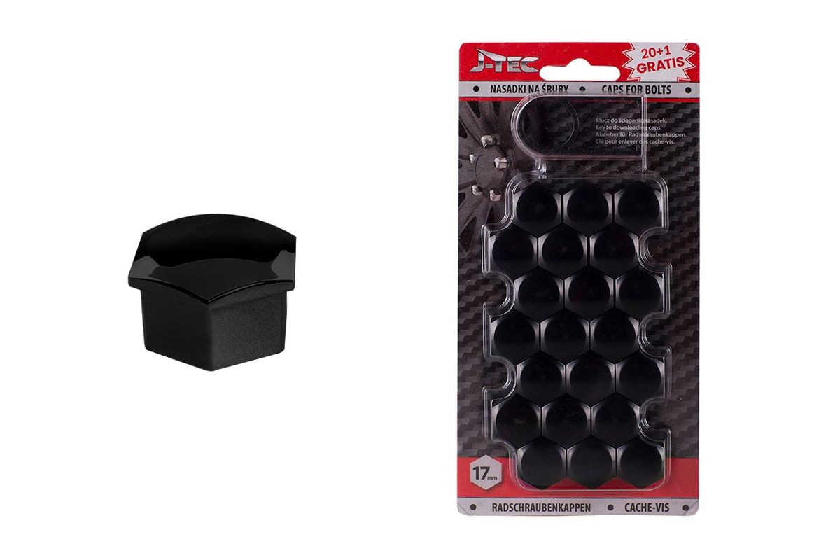 CACHE ECROUS 17MM NOIR X 21PCS