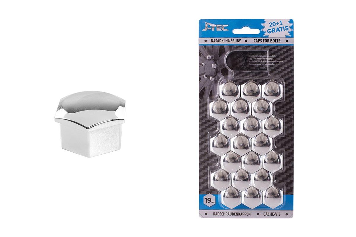 CACHE ECROUS 19MM CHROME X 21PCS