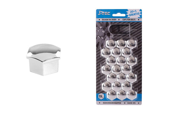 CACHE ECROUS 19MM CHROME X 21PCS