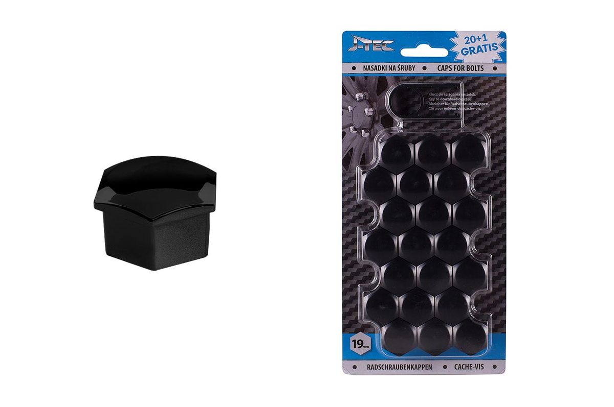 CACHE ECROUS 19MM NOIR X 21PCS