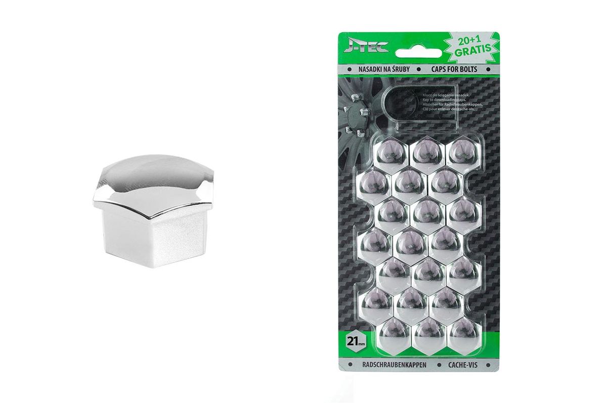 CACHE ECROUS 21MM CHROME X 21PCS