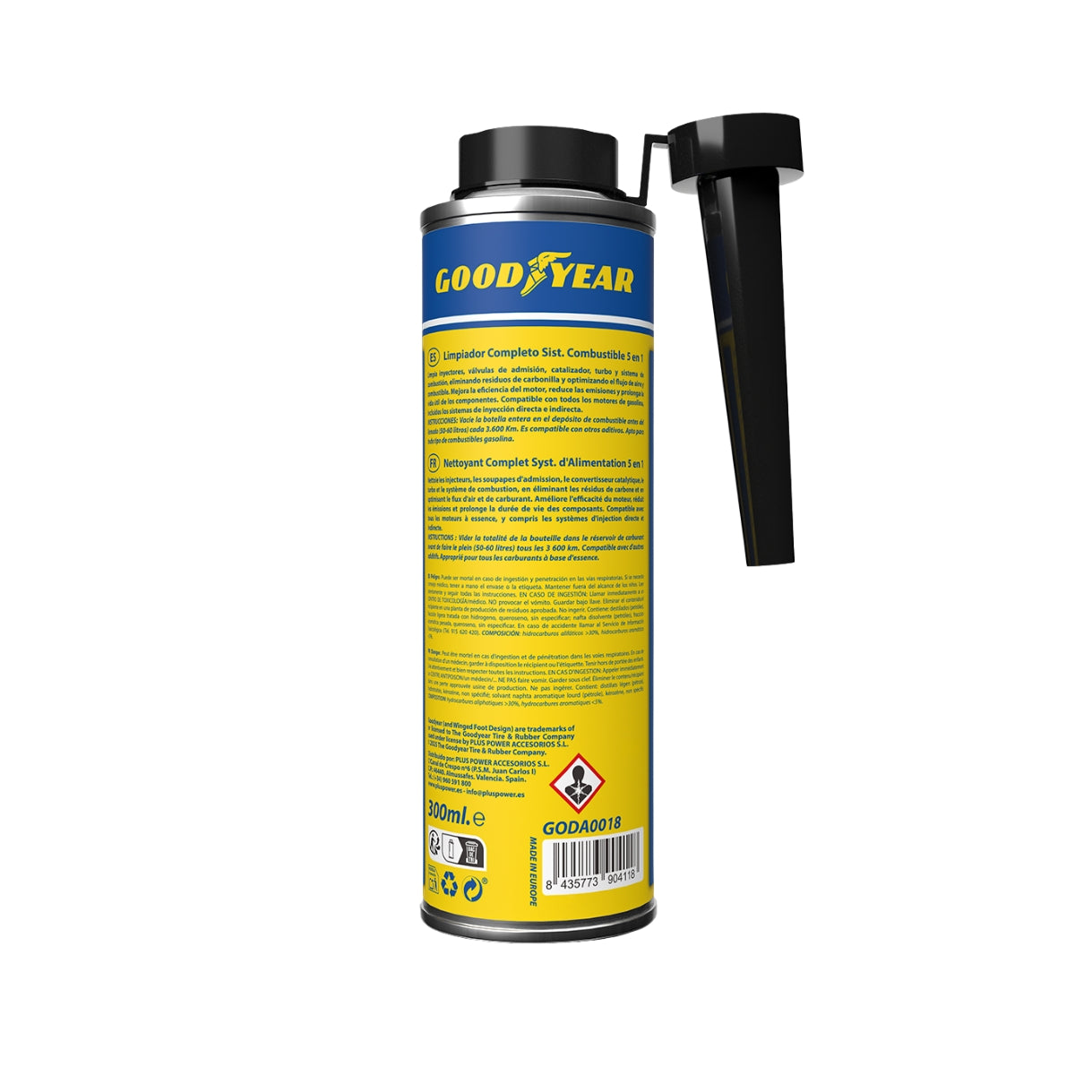 ADDITIF NETTOYANT MOTEUR ESSENCE 5 EN 1 300ML GOODYEAR
