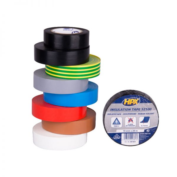 RUBAN ADHÉSIF ISOLANT PVC NOIR 19MM x 20M HPX