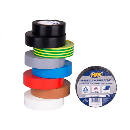 RUBAN ADHÉSIF ISOLANT PVC NOIR 19MM x 20M HPX
