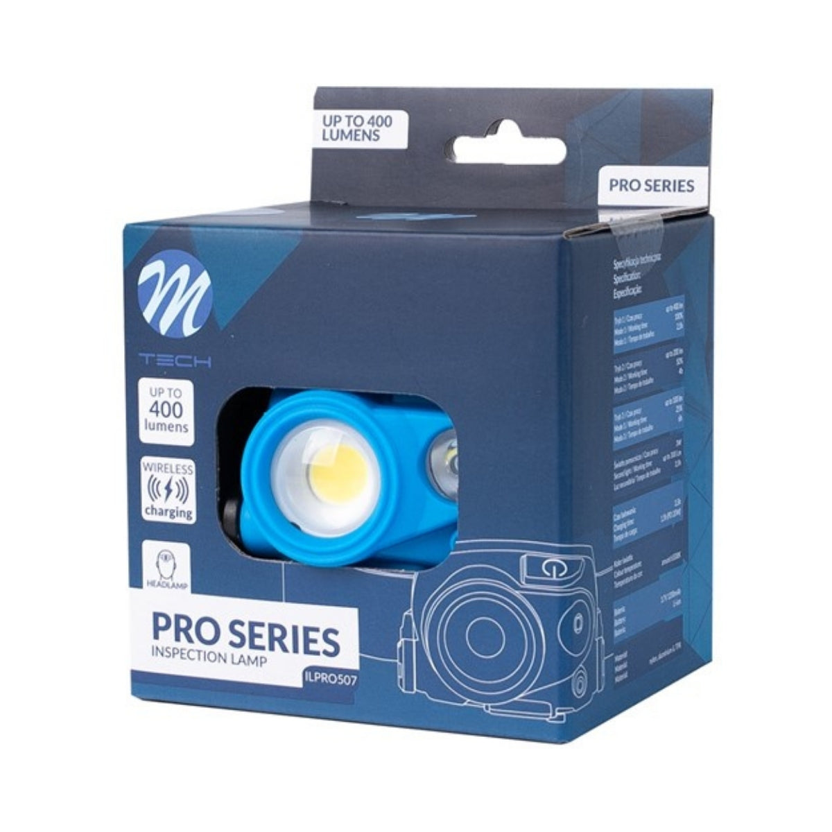 LAMPE FRONTALE RECHARGE RAPIDE PAR INDUCTION ET USB-C 400 LUMENS