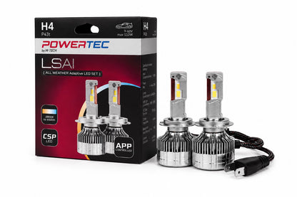 AMPOULES LED CONNECTEES H4 X 2 AVEC APPLICATION 9-60V MAX 110W 2800K A 6500K MAX 11450LMS