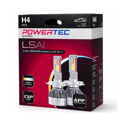 AMPOULES LED CONNECTEES H4 X 2 AVEC APPLICATION 9-60V MAX 110W 2800K A 6500K MAX 11450LMS