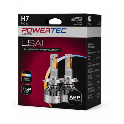 AMPOULES LED CONNECTEES H7 X 2 AVEC APPLICATION 9-60V MAX 110W 2800K A 6500K MAX 9000LMS