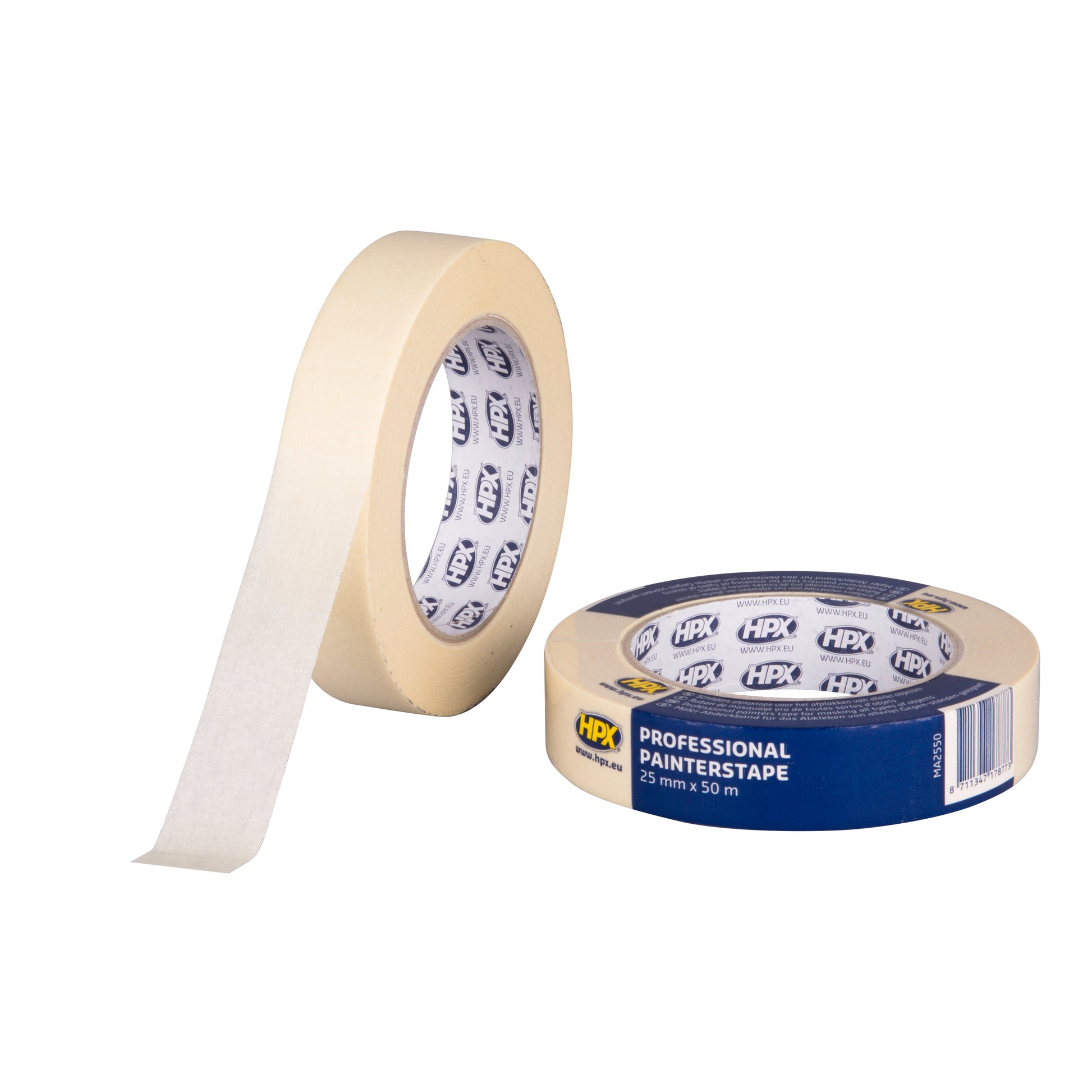 RUBAN ADHÉSIF DE MASQUAGE 60°C BLANC CRÈME 25MM X 50M HPX