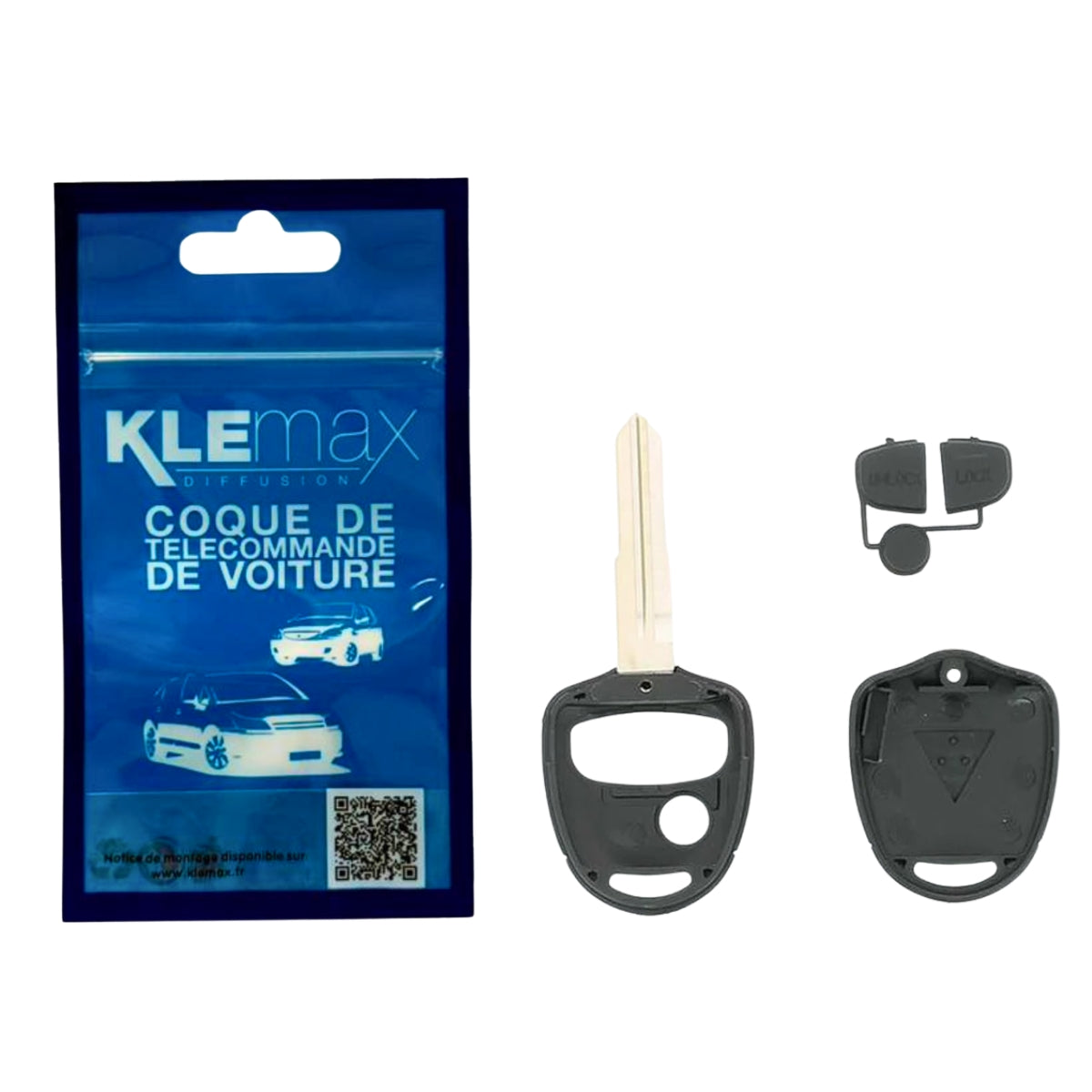 COQUE CLE ADAPTABLE MITSUBISHI 3 BOUTONS LAME CRANTEE
