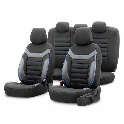 JEU COMPLET DE HOUSSES DE SIEGE OTOM INDIVIDUAL 203 BLACK/BLUE 3-ZIP