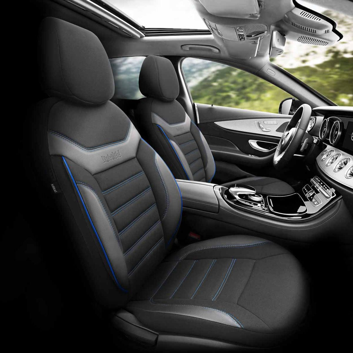 JEU COMPLET DE HOUSSES DE SIEGE OTOM INDIVIDUAL 203 BLACK/BLUE 3-ZIP