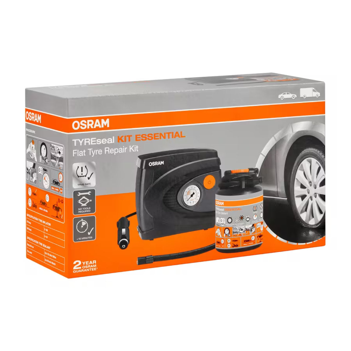 KIT ANTI-CREVAISON COMPRESSEUR + BOUTEILLE AUTOMATIQUE 450ML OSRAM z
