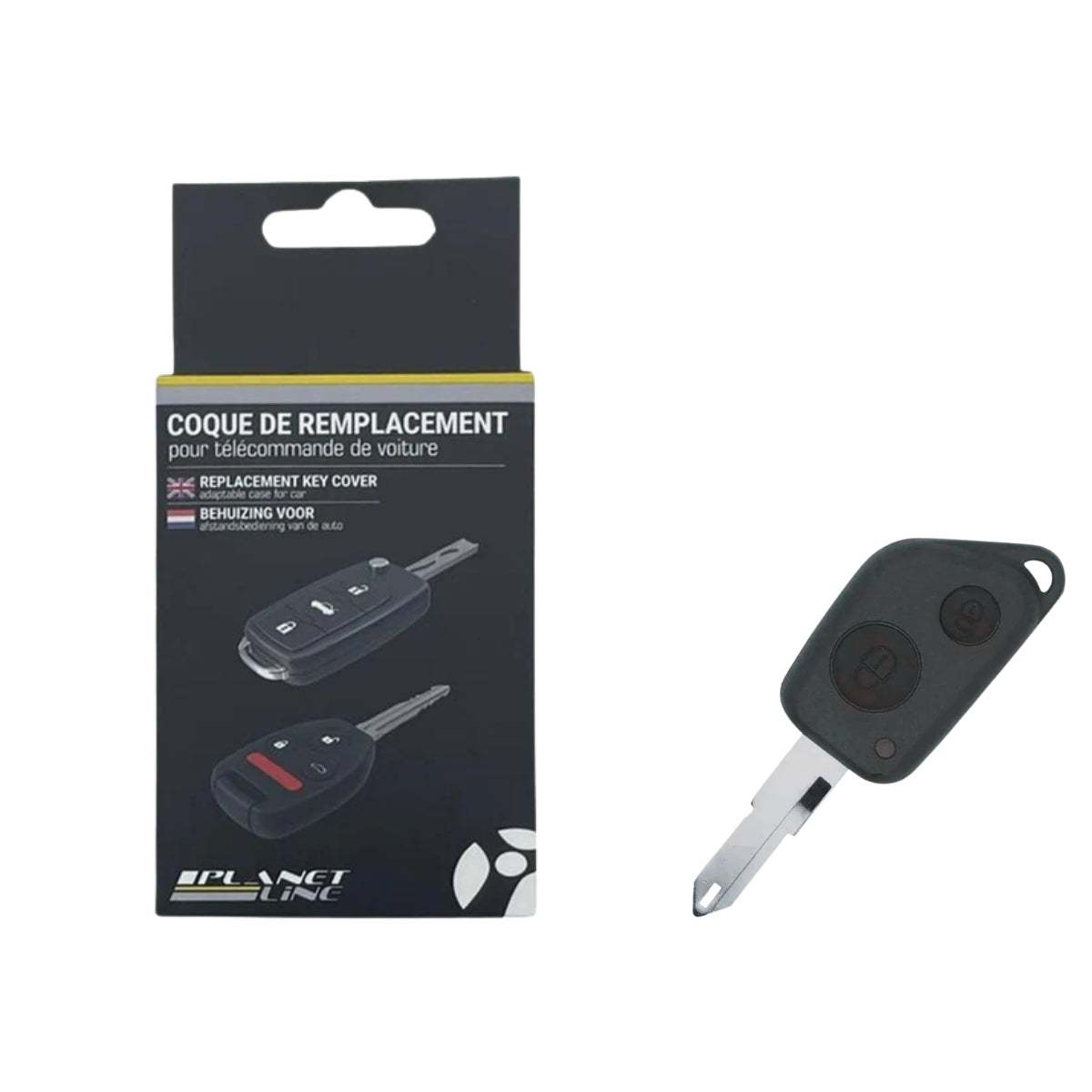 COQUE CLE ADAPTABLE POUR PSA 2 BOUTONS LAME CRANTEE KEYSKAR