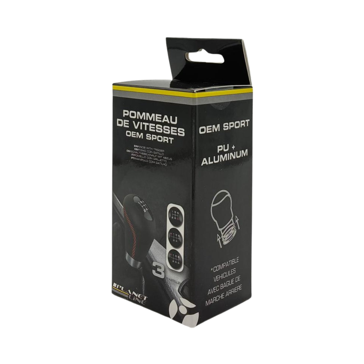 POMMEAU CUIR NOIR/ ROUGE BAGUE MARCHE AR + 3 PASTILLES DE VITESSES