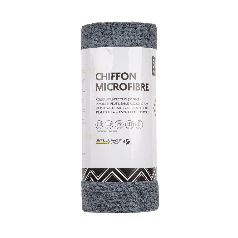 ROULEAU 30 CHIFFONS MICROFIBRE PRE-DECOUPES