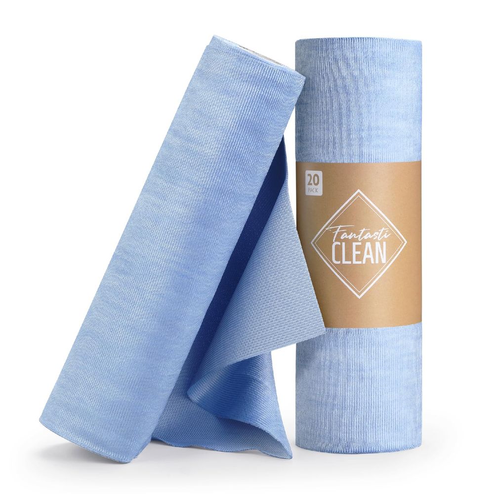 ROULEAU 20 LAVETTES VITRES DETACHABLES 30X40CM 90% POLYESTER 10% POLYAMIDE