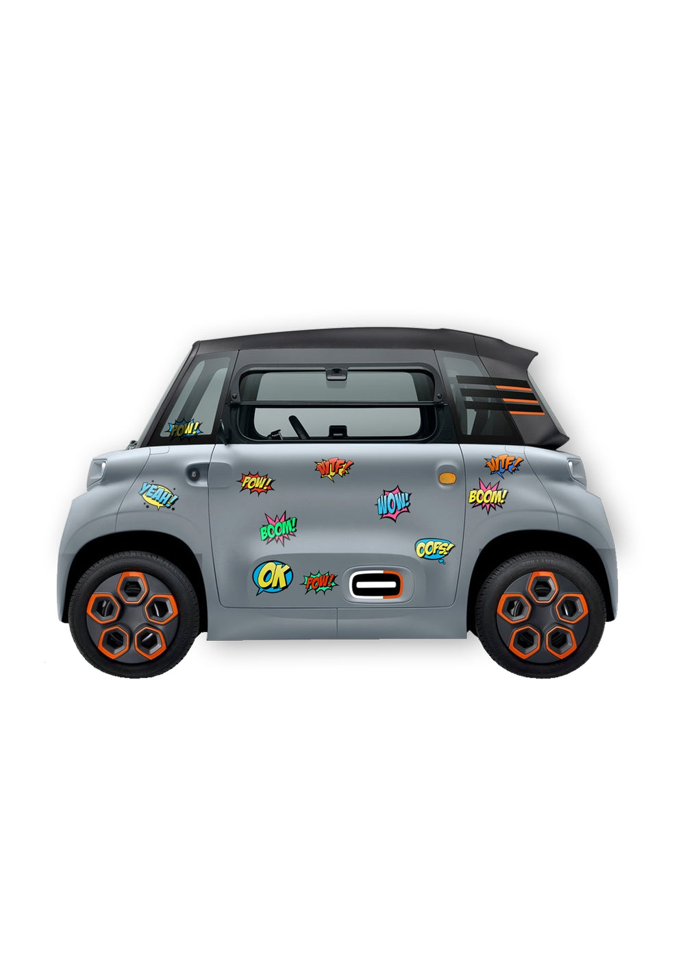 KIT 22 AUTOCOLLANTS DECO "BD" POUR VOITURE SANS PERMIS ABS