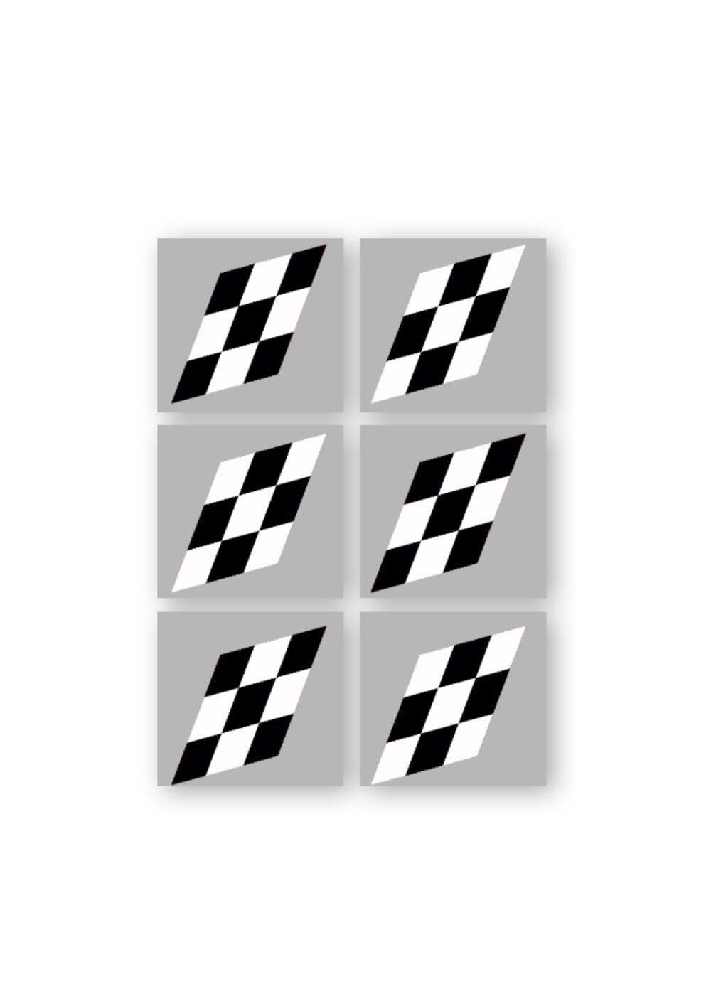 KIT 12 AUTOCOLLANTS DECO "DAMIER" (2 COTES) POUR VOITURE SANS PERMIS ABS
