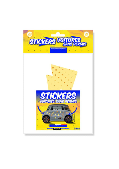 KIT 24 AUTOCOLLANTS DECO "ECLAIRS" POUR VOITURE SANS PERMIS ABS