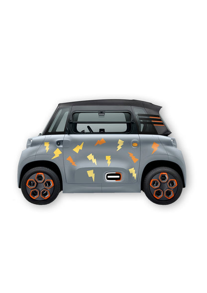 KIT 24 AUTOCOLLANTS DECO "ECLAIRS" POUR VOITURE SANS PERMIS ABS