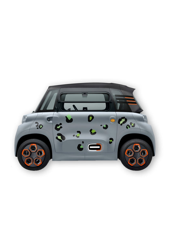 KIT 22 AUTOCOLLANTS DECO "LEOPARD" POUR VOITURE SANS PERMIS ABS