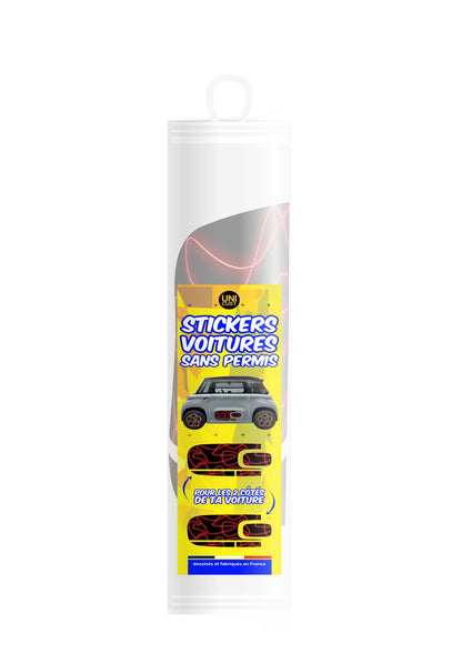 KIT AUTOCOLLANTS BAS DE PORTE (2 COTES) "LIGHT 1" POUR VOITURE SANS PERMIS ABS