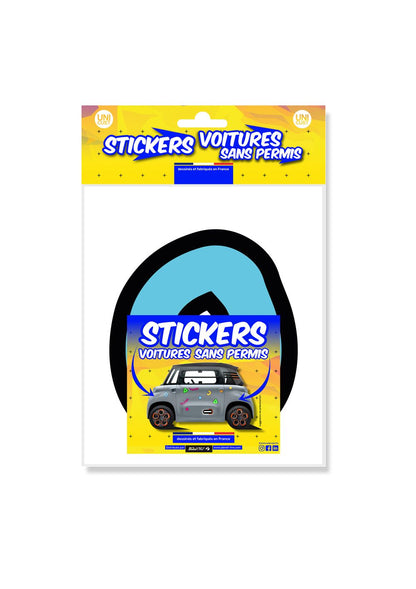 KIT 18 AUTOCOLLANTS DECO "FORME 90S" POUR VOITURE SANS PERMIS ABS
