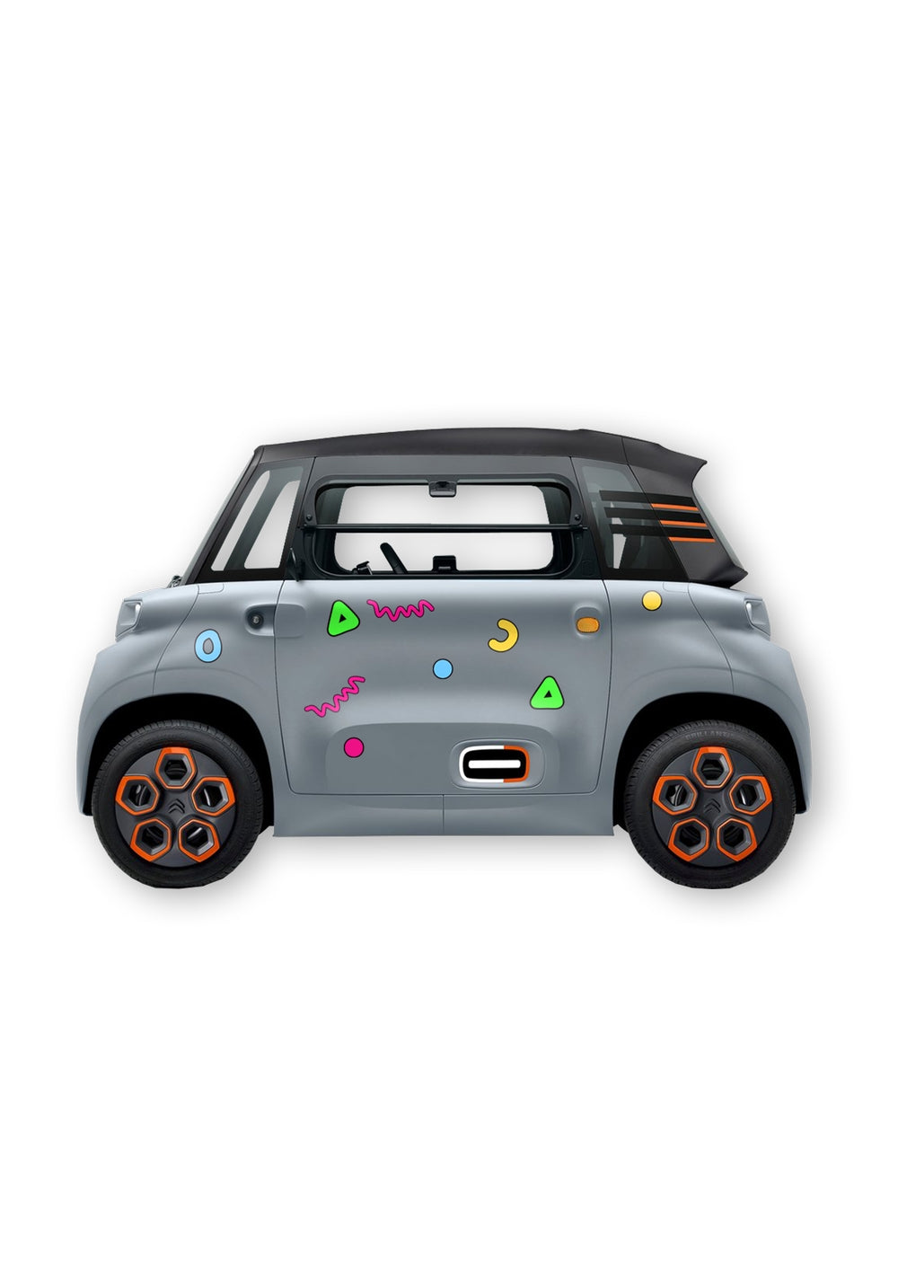 KIT 18 AUTOCOLLANTS DECO "FORME 90S" POUR VOITURE SANS PERMIS ABS