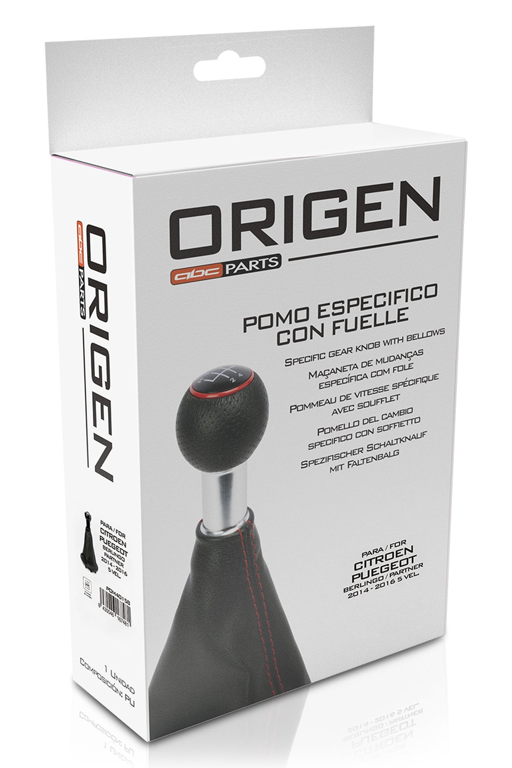 POMMEAU DE VITESSES + SOUFFLET ADAPTABLE POUR PEUGEOT CITROEN PARTNER/ BERLINGO 2014-2016