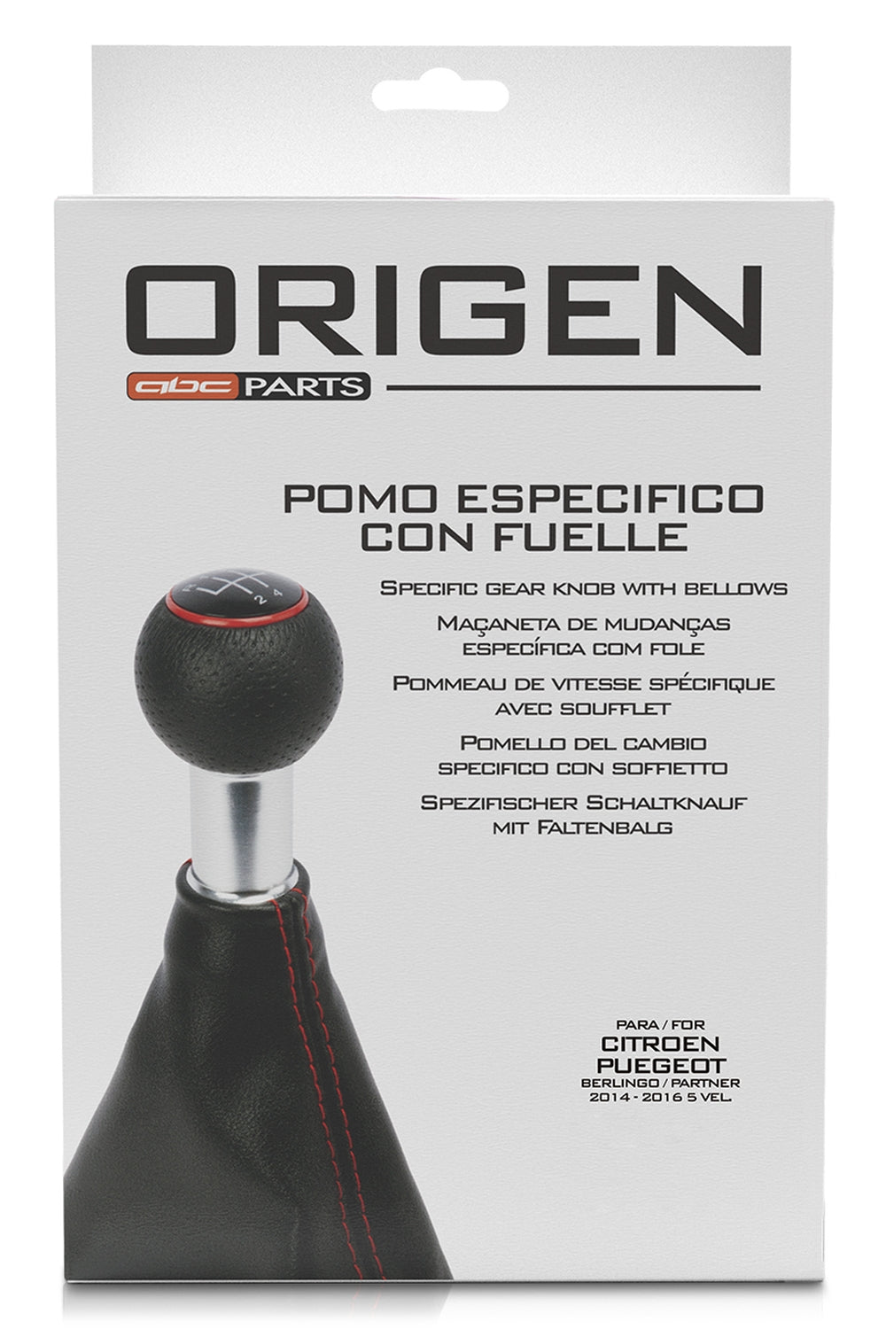 POMMEAU DE VITESSES + SOUFFLET ADAPTABLE POUR PEUGEOT CITROEN PARTNER/ BERLINGO 2014-2016