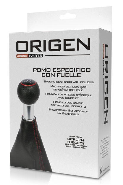 POMMEAU DE VITESSES + SOUFFLET ADAPTABLE POUR PEUGEOT CITROEN PARTNER/ BERLINGO 2014-2016