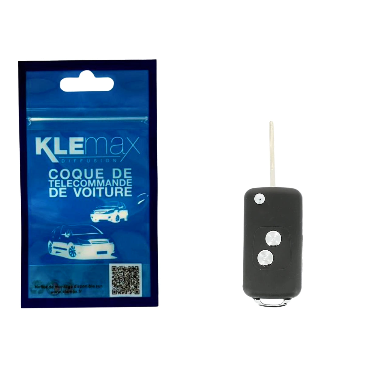 COQUE CLE ADAPTABLE PSA 2 BOUTONS LAME FRAISEE RETRACTABLE 8MM