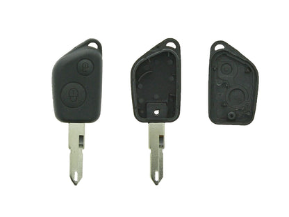 COQUE CLE ADAPTABLE PSA 2 BOUTONS LAME CRANTEE FIXE