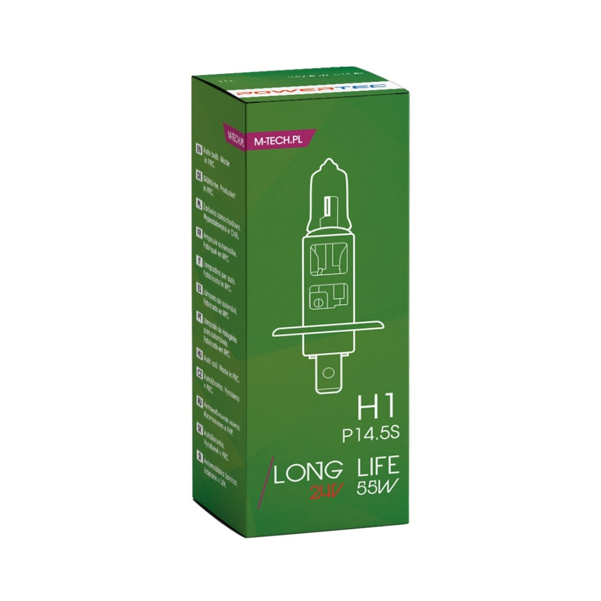 AMPOULE HALOGENE H1 P14.5S 24V 70W LONG LIFE (BOITE) X1 MTECH