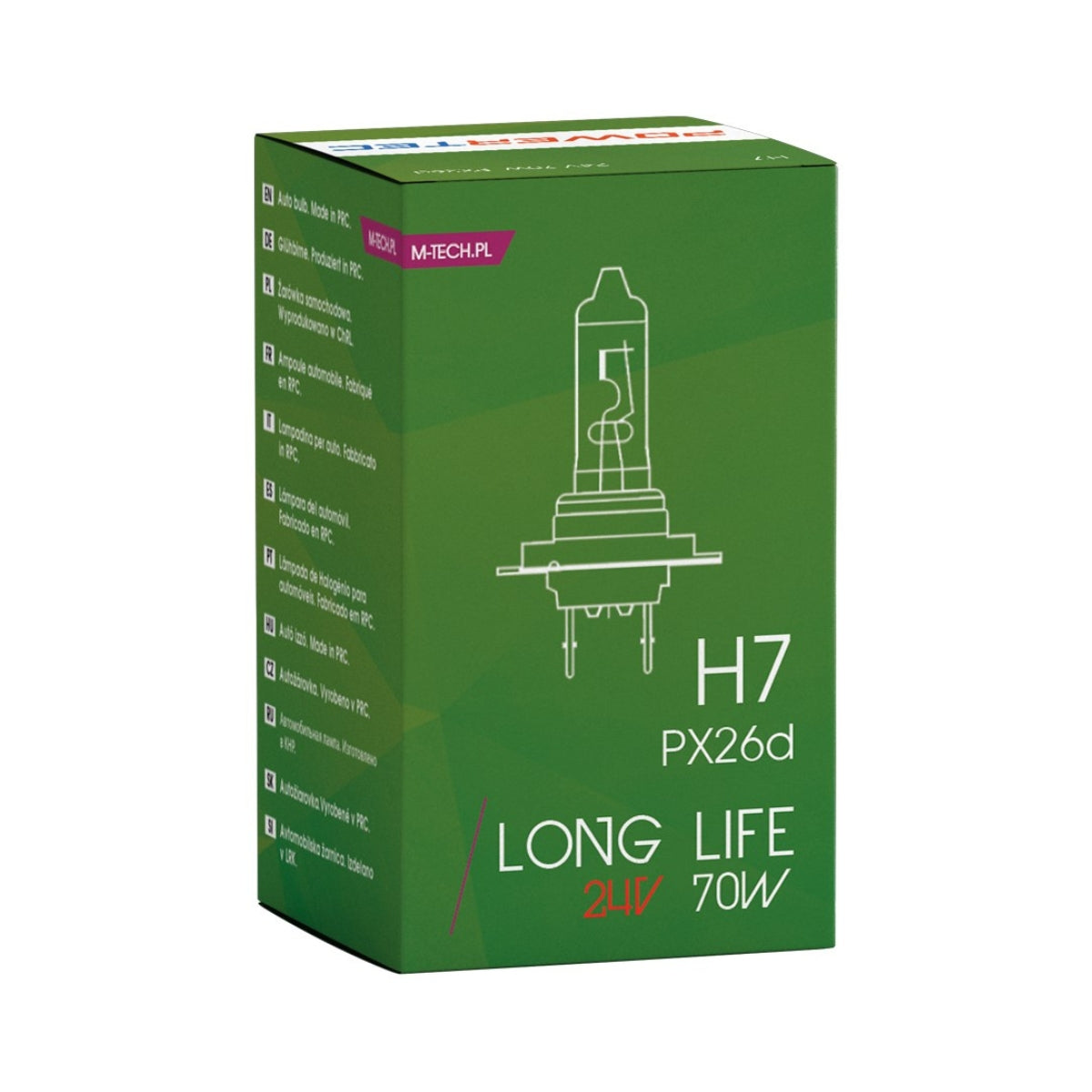 AMPOULE HALOGENE H7 PX26D 24V 70W LONG LIFE (BOITE) X1 MTECH