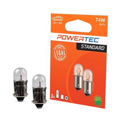 AMPOULE HALOGENE X 2 (ECO PACKAGING) T4W BA9S 12V POWERTEC MTECH