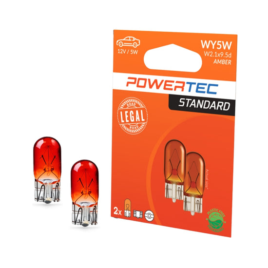 AMPOULE HALOGENE X 2 (ECO PACKAGING) WY5W T10 12V 5W ORANGE MTECH
