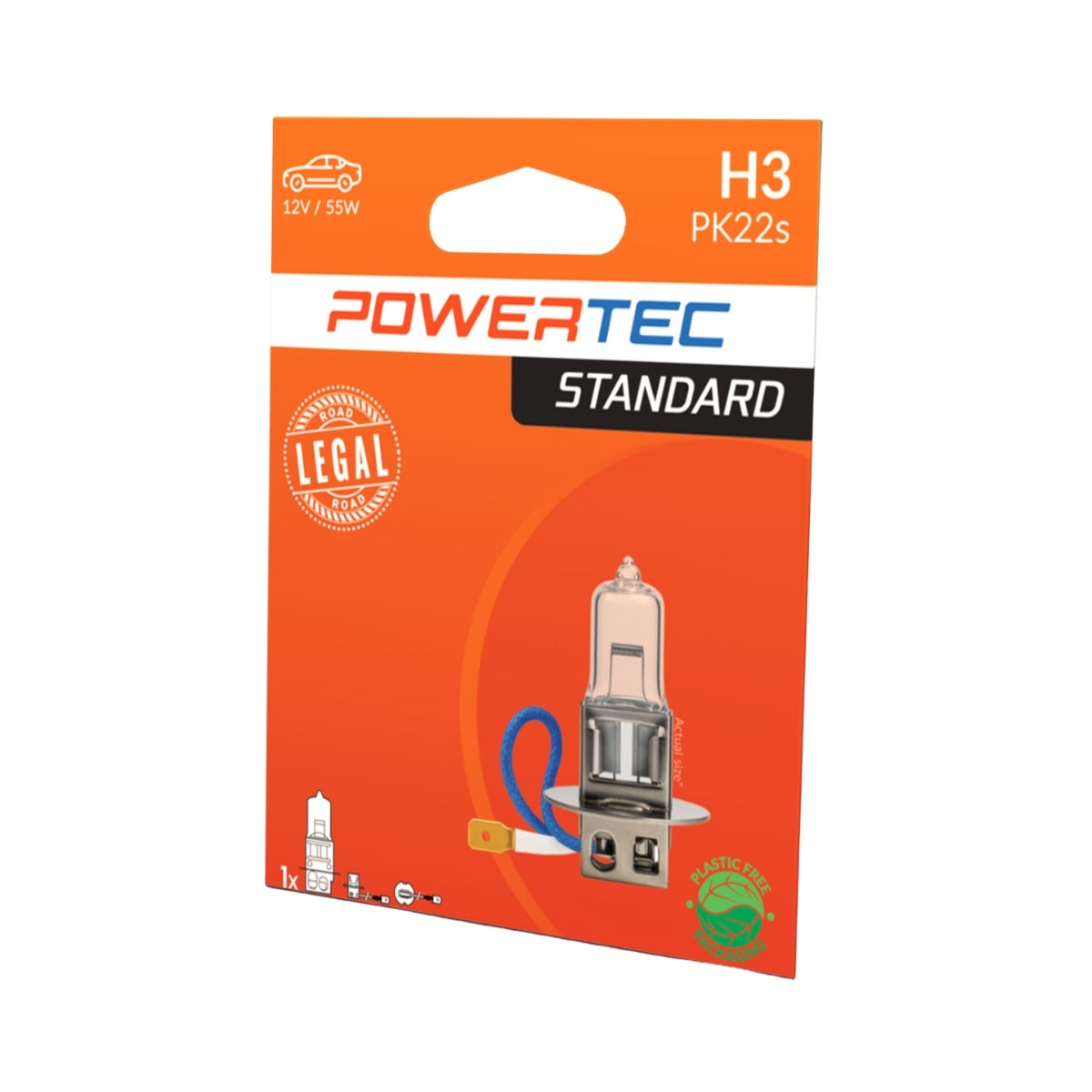 AMPOULE HALOGENE H3 PK22S 12V 55W (BLISTER) X 1 MTECH