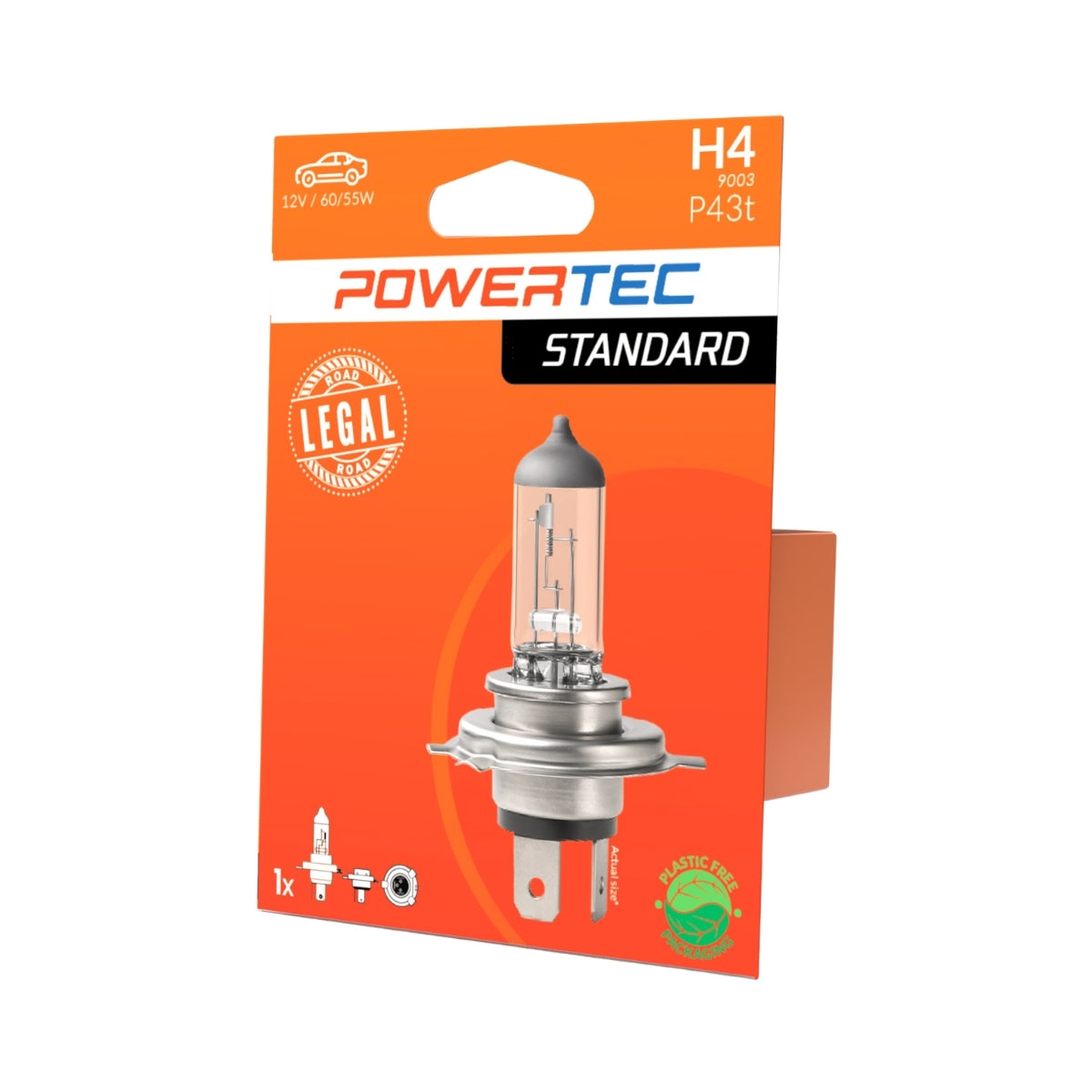 AMPOULE HALOGENE X 1 (ECO PACKAGING) H4 P43T 12V 55W MTECH