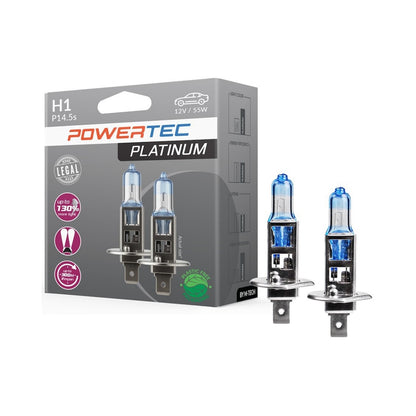 AMPOULES HALOGENES H1 P14.5D 12V 55W +130% PLATINUM (BLISTER) X2 MTECH
