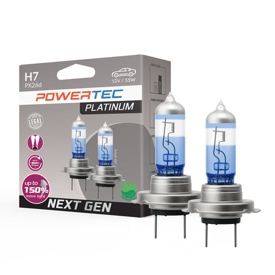 AMPOULES HALOGENES H7 PX26D 12V 55W +130% PLATINUM (BLISTER) X2 MTECH