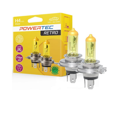 AMPOULES HALOGENES H4 P43T 12V 60/55W JAUNE (BLISTER) X2 MTECH