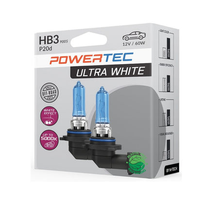 AMPOULES HALOGENE HB3 12V X 2 POWERTEC ULTRAWHITE