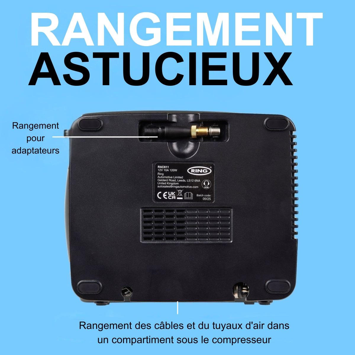 COMPRESSEUR D'AIR ANALOGIQUE 12V RING