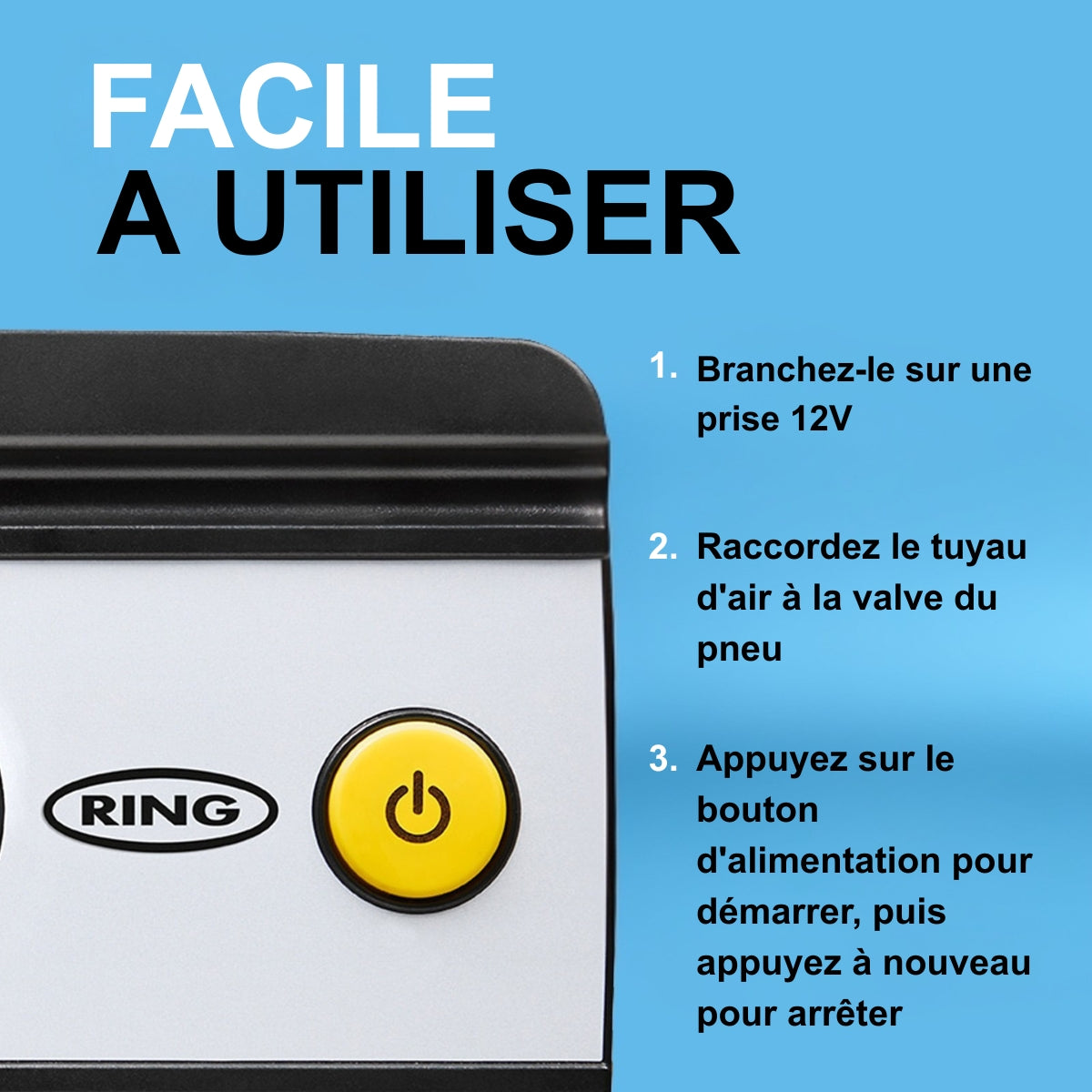 COMPRESSEUR D'AIR ANALOGIQUE 12V RING