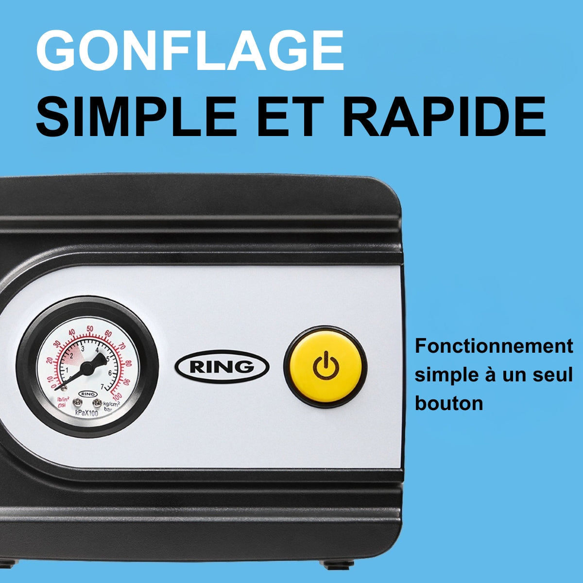 COMPRESSEUR D'AIR ANALOGIQUE 12V RING