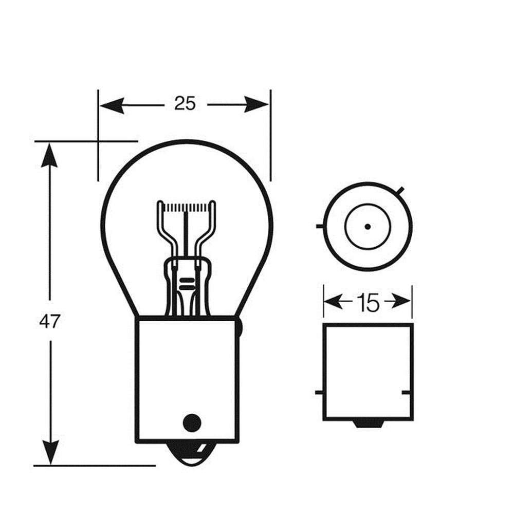1 AMPOULE 12V 21W OSP BAU15S ORANGE (BOITE) (POUR BU180) RING